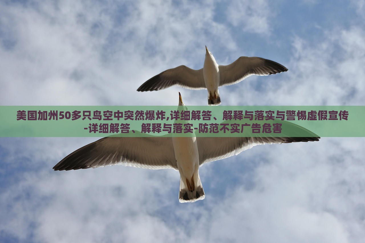 美國加州50多只鳥空中突然爆炸,詳細(xì)解答、解釋與落實與警惕虛假宣傳-詳細(xì)解答、解釋與落實-防范不實廣告危害 美國加州50多只鳥空中突然爆炸,詳細(xì)解答、解釋與落實與警惕虛假宣傳-詳細(xì)解答、解釋與落實-防范不實廣告危害